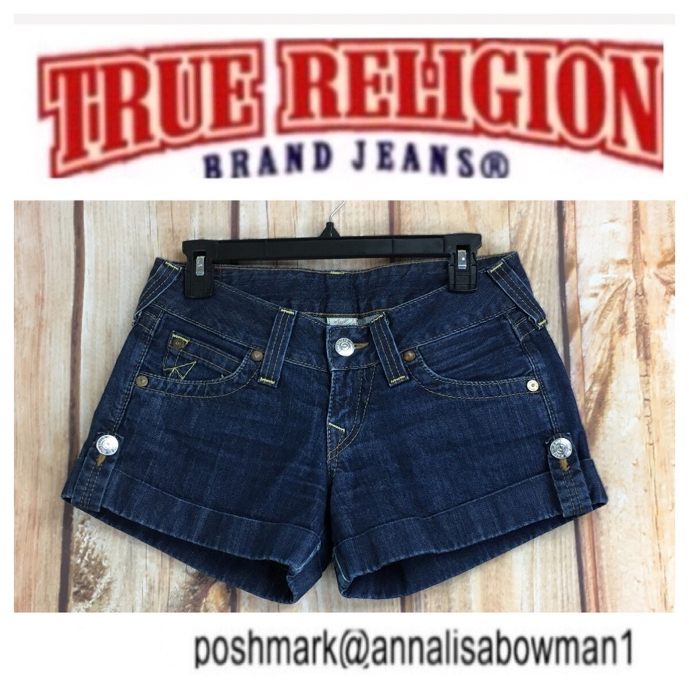 🐞True Religion Jess cuffed denim short size 26